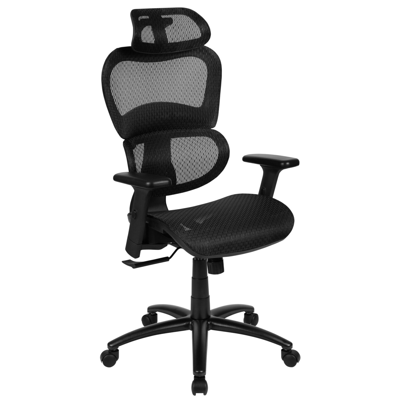 Emma and Oliver Ergonomic Mesh Office Chair-Synchro-Tilt, Headrest, Adjustable Pivot Arms